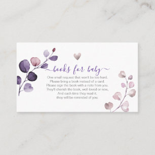 Cartão De Lugar Solicitação de Livro PixDezines H2 Plum Eucalyptus