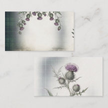 Cartão de lugar Stewart Hunting Tartan Thistle