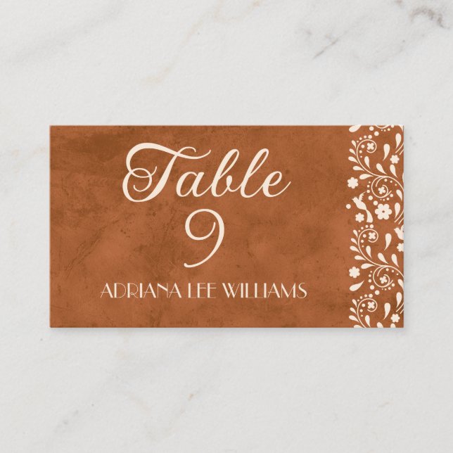 Cartão De Lugar Talavera Terracotta Wedding Place Card (Frente)