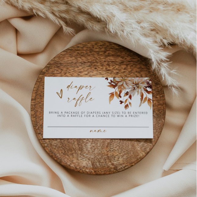 Cartão De Lugar TALIA Boho Terracotta Fralda Floral Raffle Ticket (Criador carregado)