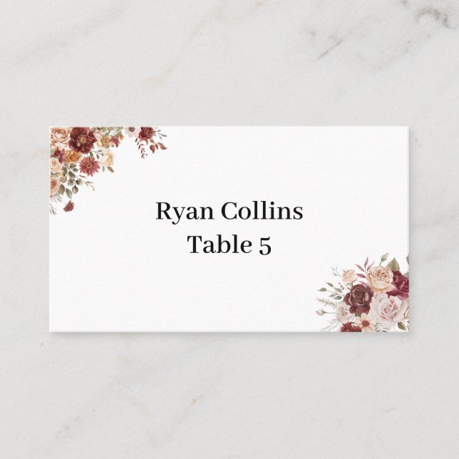 Cartão De Lugar Terra Cotta Green Place Cards (Frente)