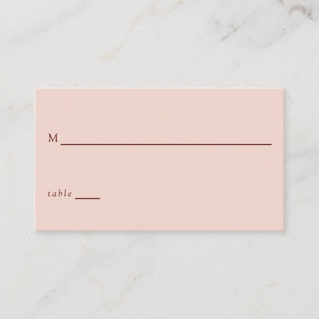 Cartão De Lugar Terracotta Bohemian Wedding Modern Tradicional (Frente)