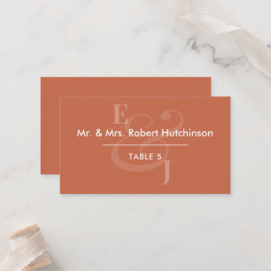 Cartão De Lugar Terracotta Reverse Ampersand Casamento Mesa Asse