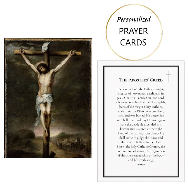 Cartão De Lugar The Apostles' Creed Catholic Prayer Card           (Criador carregado)