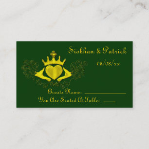 Cartão De Lugar The Claddagh (Dourado) (Casamento)
