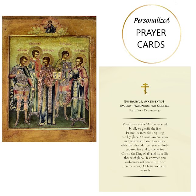 Cartão De Lugar The Five Companions Holy Martyrs Prayer Card (Criador carregado)