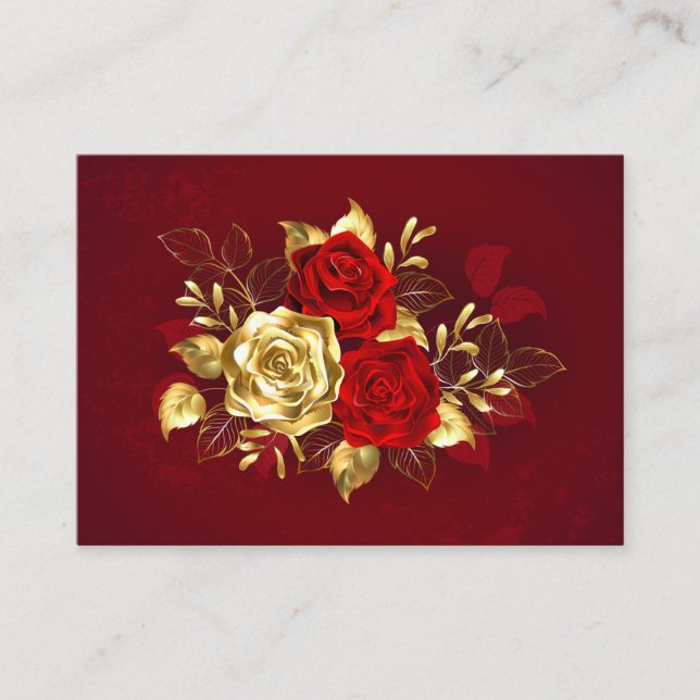 Cartão De Lugar Three Jewelry Roses (Frente)