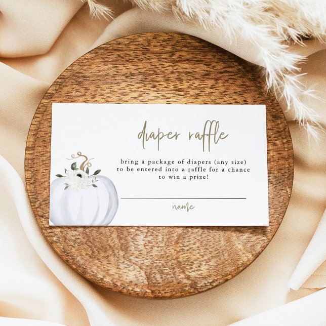 Cartão De Lugar Tíquete de Fralda de abóbora branco de queda de TE (Criador carregado)