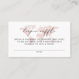 Cartão De Lugar Tíquete de Fralda de Raffle do Mapa Rosa CARMEN