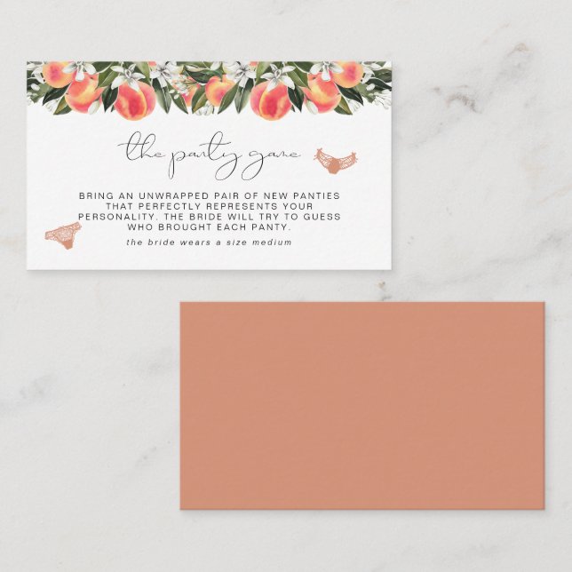 Cartão De Lugar Tíquete de Jogo de Pêssego SAVANNAH Peach Bachelor (Frente/Verso)