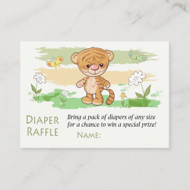 Cartão De Lugar Tíquetes de Fralda de tigre-branca (Frente)