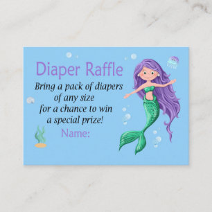 Cartão De Lugar Tíquetes de Raffle de Fralda de Sereia