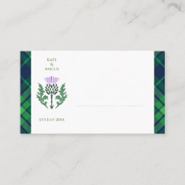 Cartão De Lugar Tradicional Scottish Tartan e Scotland Thistle