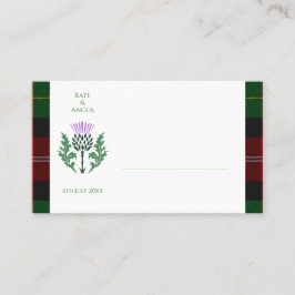 Cartão De Lugar Tradicional Scottish Tartan e Scotland Thistle