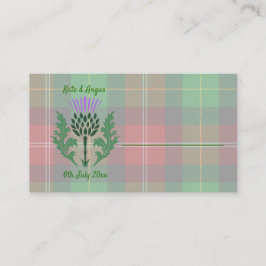 Cartão De Lugar Tradicional Scottish Tartan e Scotland Thistle