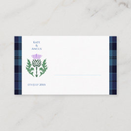 Cartão De Lugar Tradicional Scottish Tartan e Scotland Thistle