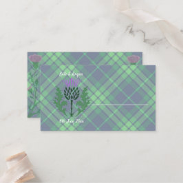 Cartão De Lugar Tradicional Scottish Tartan e Scotland Thistle