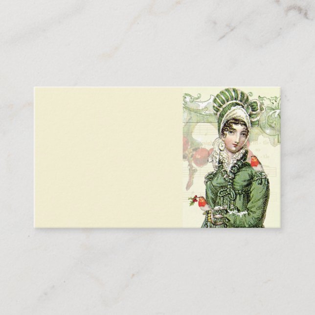 Cartão De Lugar Um Noel Feliz, Jane Austen Inspirou Placa de Lugar (Frente)