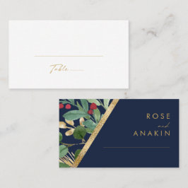 Cartão De Lugar Verde de Natal Moderno | Marinho Flat Wedding