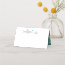 Cartão de Lugar Verde para Chás de fraldas Coração