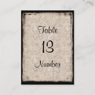 Cartão De Lugar Vintage Dark Castle Gótico Número da Mesa