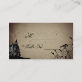 Cartão De Lugar Vintage Gothic House Place Card