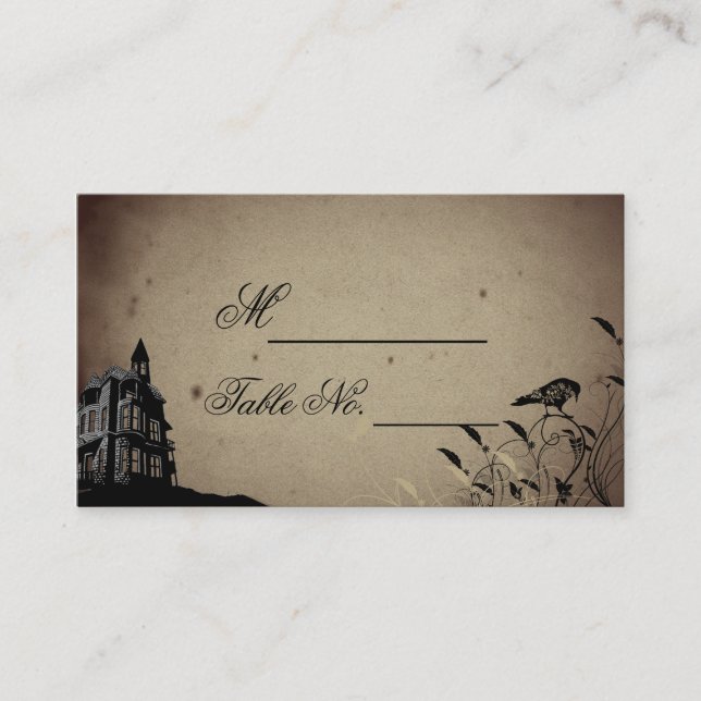 Cartão De Lugar Vintage Gothic House Place Card (Frente)