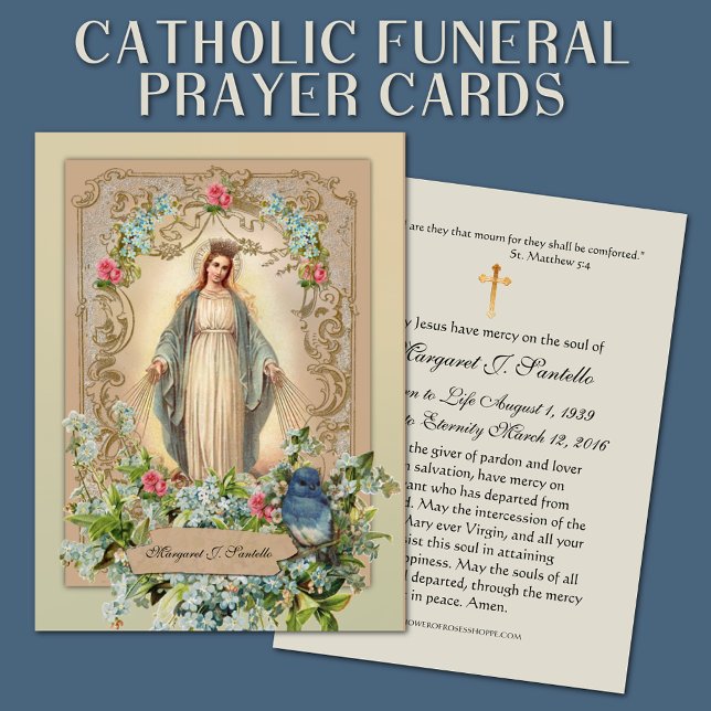 Cartão De Lugar Virgem Maria Memorial Funeral Católico Santa Carte (Criador carregado)