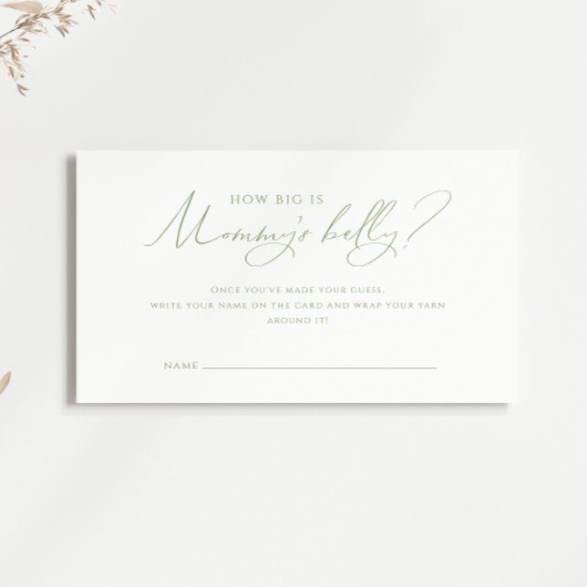 Cartão De Lugar Whimsical Sage Green Quão Grande É A Placa Da Mamã (Criador carregado)