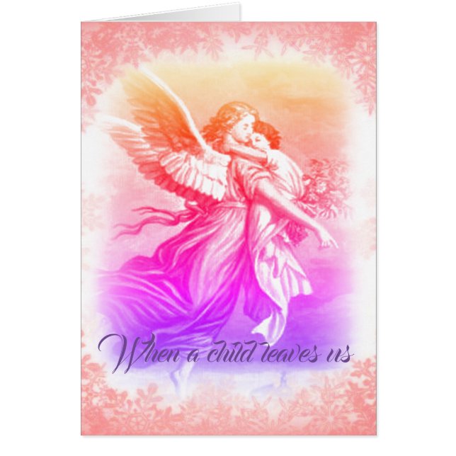 Cartão De luto a uma criança, de passagem de criança (Frente)
