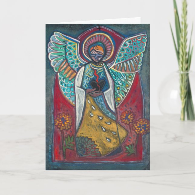 Cartão de Luto Anjo do Coração Quebrado (Frente)