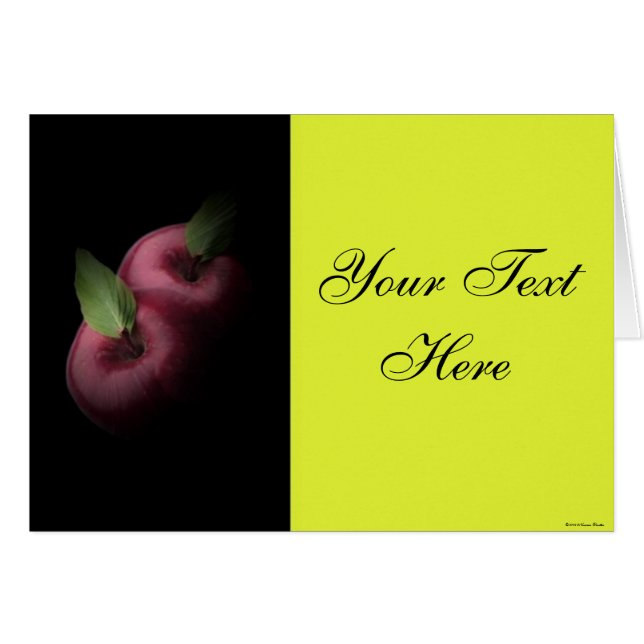 Cartão de Maçã Vermelha (Frente Horizontal)