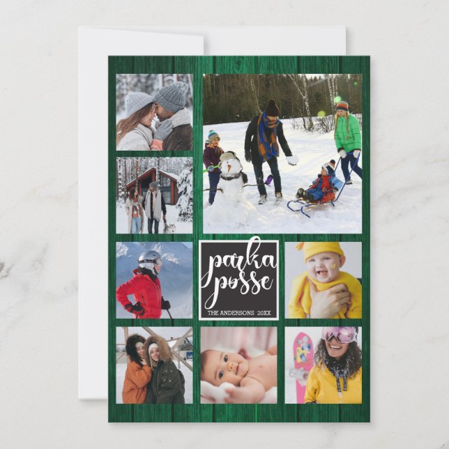 Cartão de Madeira de Parka Posse Barn de Natal Rus (Frente)