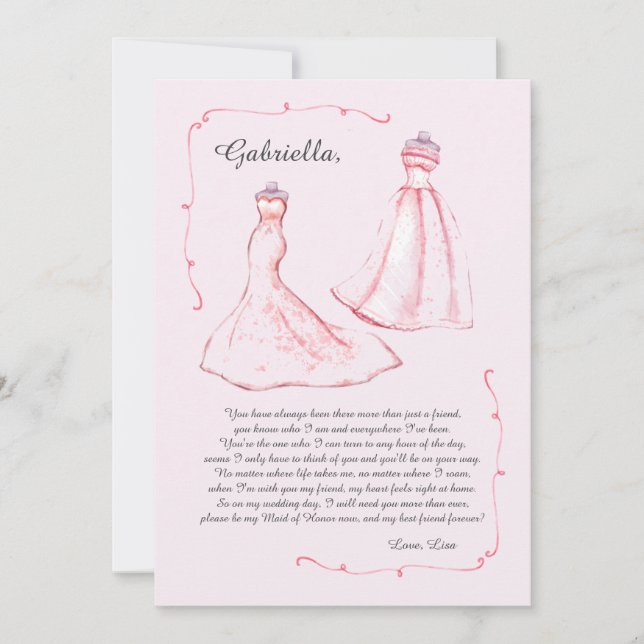 Cartão de Madrinha de casamento (Frente)