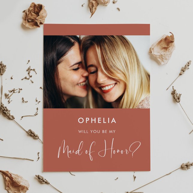 Cartão de Madrinha de casamento de argila vermelha (Criador carregado)