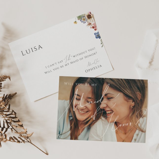 Cartão de Madrinha de casamento de Fotografias Des (Criador carregado)