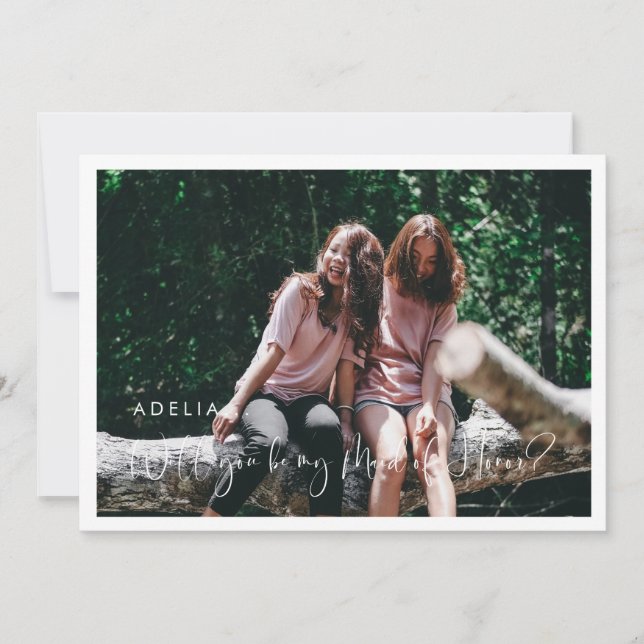 Cartão de Madrinha de casamento elegante e moderno (Frente)