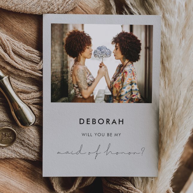 Cartão de Madrinha de casamento manuscrito mínimo (Criador carregado)