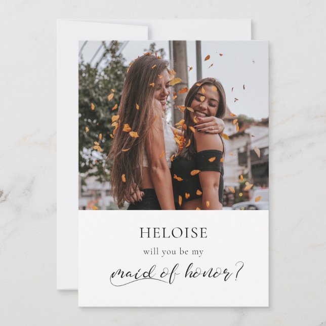 Cartão de Madrinha de casamento para caligrafia el (Frente)