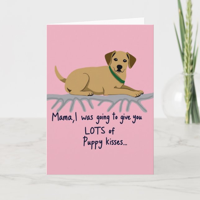 Cartão de Mãe Cachorrinho Doce (Frente)