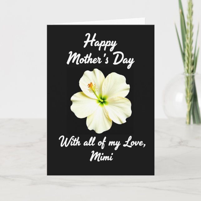 Cartão de Mãe com Fundo Preto Floral (Frente)