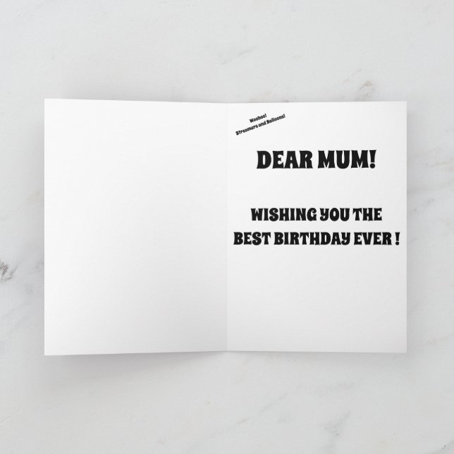 Cartão de MÃE de Aniversário Feliz de BALLOON (Interior)