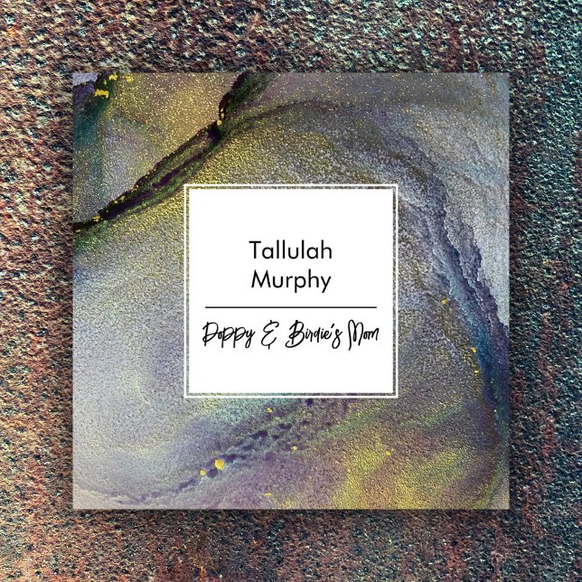 Cartão de Mãe de Arte Líquida Azul e Dourada do ab (Criador carregado)