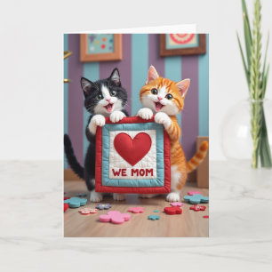 Cartão de Mãe de Gatinho Fofo