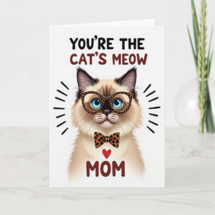 Cartão de Mãe de Gato Malhado
