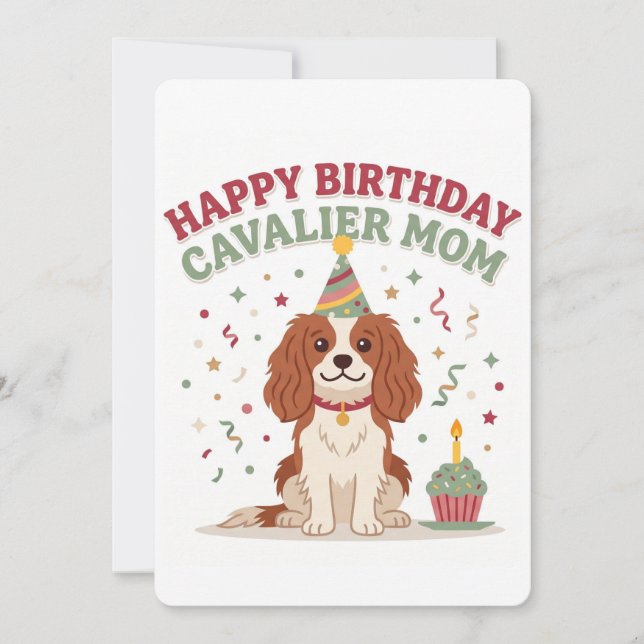 Cartão de Mãe do Cavalier King Charles Spaniel (Frente)