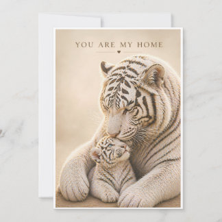 Cartão de Mãe e Filhote de Tigre Branco - Você É M