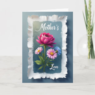 Cartão de Mãe Flor de Fúcsia Amada