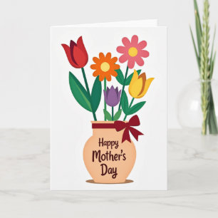 Cartão de Mãe Floral Vibrante