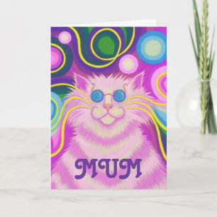 Cartão de "MÃE" "groovy-cat-delic"